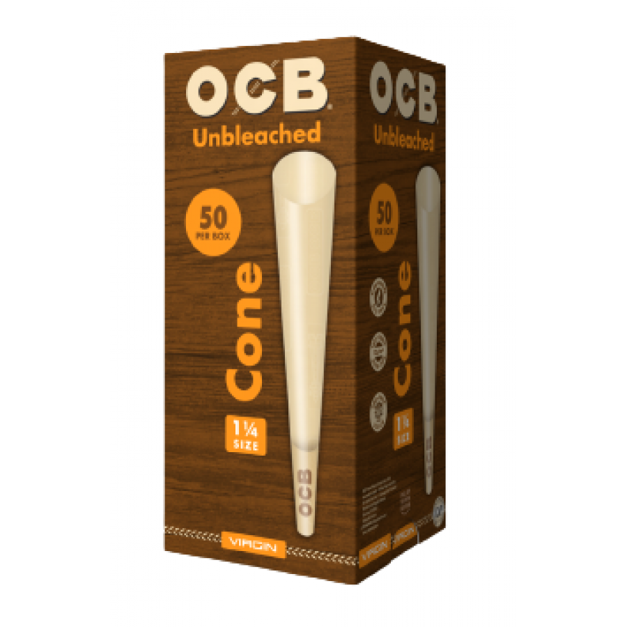 OCB Unbleached Virgin Cones 1 1/4 Size - 50ct OCB Unbleached Virgin Cones 1 1/4 Size - 50ct
